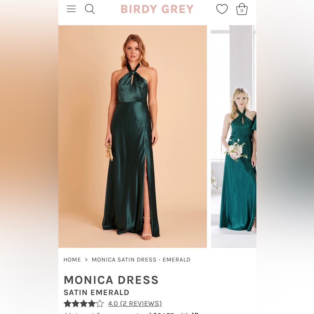 Emerald Green Birdie Grey Bridesmaid Dress- Monica